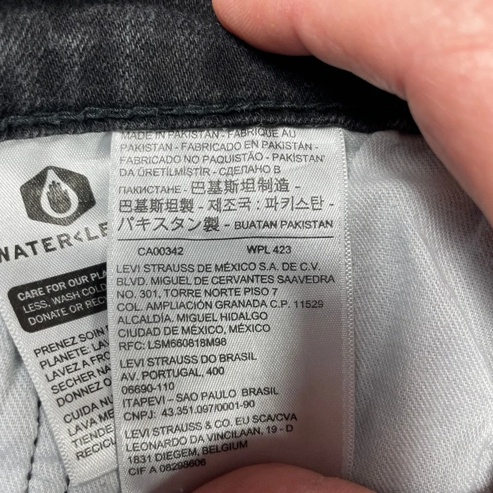 Levis 505 Regular Fit Jeans Mens 38x32 (Fits 36x29) Black Straight Stretch